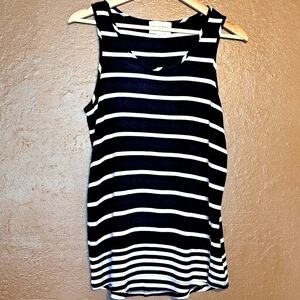 Medium Olive & Oak Blue And White Striped Tank Top